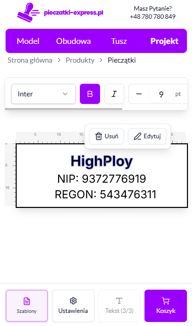 Mobile Stamp Configurator - Real-time stamp customization tool